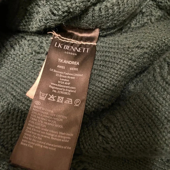 LK Bennett Andrea Cable Knit Sweater Vest in Green - Picture 6 of 9